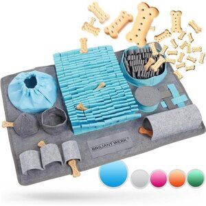 Blue Dog Snuffle Mat with 10 Hiding Spots & 3 Difficulty Levels